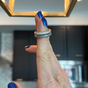 Stunning David Yurman Stackable Pave Rings Sz 4.75